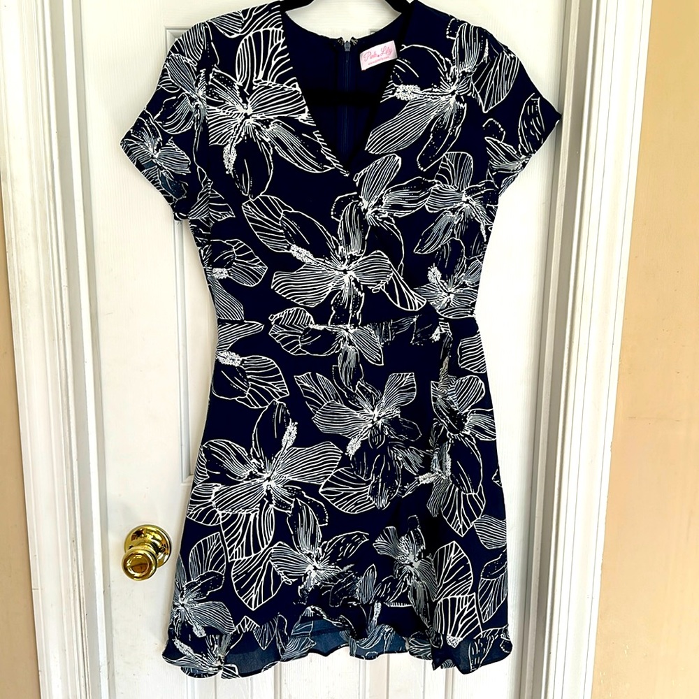 Pink Lily Navy blue floral dress